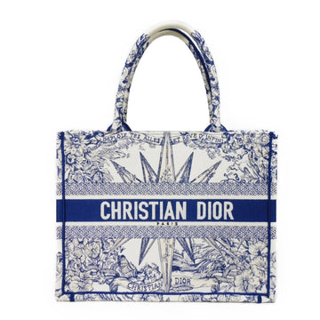 Christian Dior Dior Tote Bag Book Medium Ecru White Blue Compass Rose Cotton M1296ZRVX_M933 Men's Women's