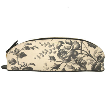 Gucci Herbarium 662130 Leather Beige Black Pencil Case 1564GUCCI