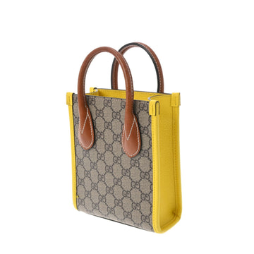 GUCCI Jumbo EC Tote Bag Beige/Yellow 699406 Women's Supreme Canvas Handbag