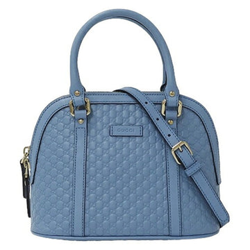 GUCCI Bag Women's Handbag Shoulder 2way Micro EC Shima Leather Light Blue
