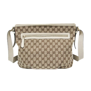 Gucci EC Canvas 388930 Women's EC Canvas,Leather Shoulder Bag Beige,Brown