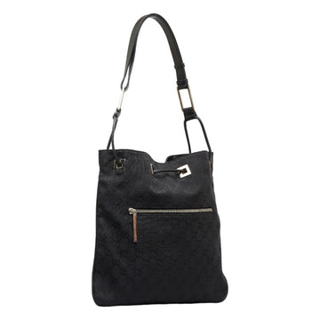 GUCCI EC Canvas One Shoulder Bag 001 4021 Black Leather Women's