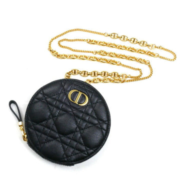 Christian Dior Caro Pouch Shoulder Bag Black S5092UWHC 900U Women's