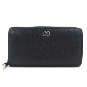 GUCCI Round Long Wallet Leather Black Men's Women's 473928 t19660a