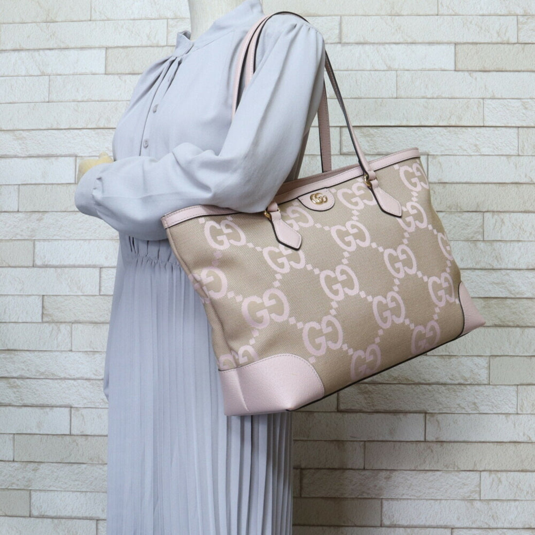 Gucci Jumbo EC Tote Bag Canvas 631685 Pink Women's GUCCI