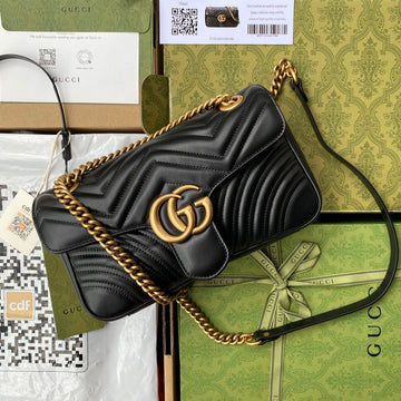 EC marmont 26cm black calfskin gold hardware