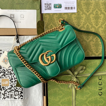EC marmont 26cm green calfskin gold hardware