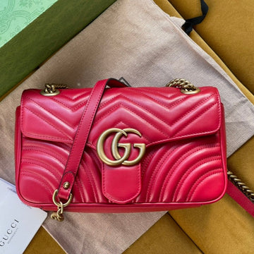 EC MARMONT MATELASS¨¦ LARGE 26 BAG RED PINK CALFSKIN