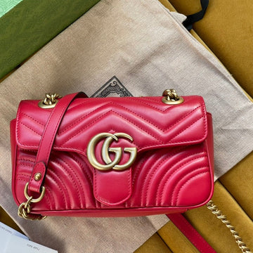 EC MARMONT MATELASS¨¦ SMALL 22 BAG RED PINK CALFSKIN