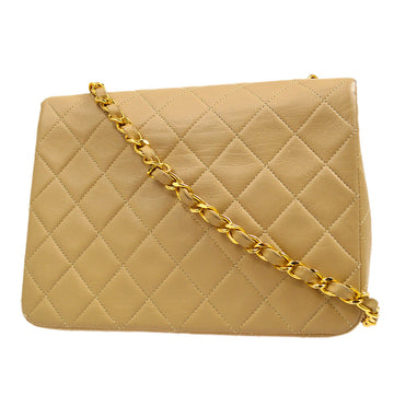 CHANEL 1989-1991 Classic Square Flap 20 Beige Lambskin