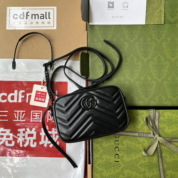 EC marmont mini 18cm zip top all black calfskin