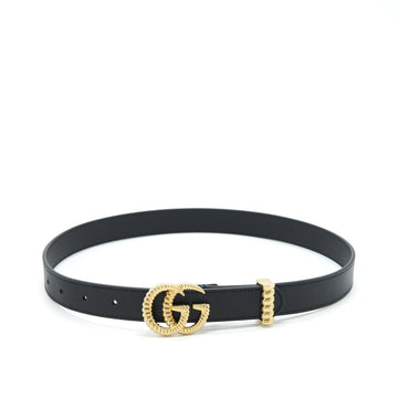 Gucci Size 70 Leather Belt With Torchon Double G Buckle GHW