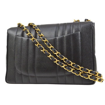 CHANEL 1994-1996 Big CC Vertical Classic Flap Jumbo Black Caviar 74701