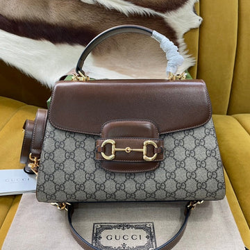 EC HORSEBIT 1955 SMALL 29 BAG BEIGE CANVAS AND LIGHT BROWN CALFSKIN