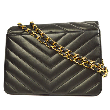 CHANEL 1991-1994 Vertical Chevron Letter Flap Bag Small 56562