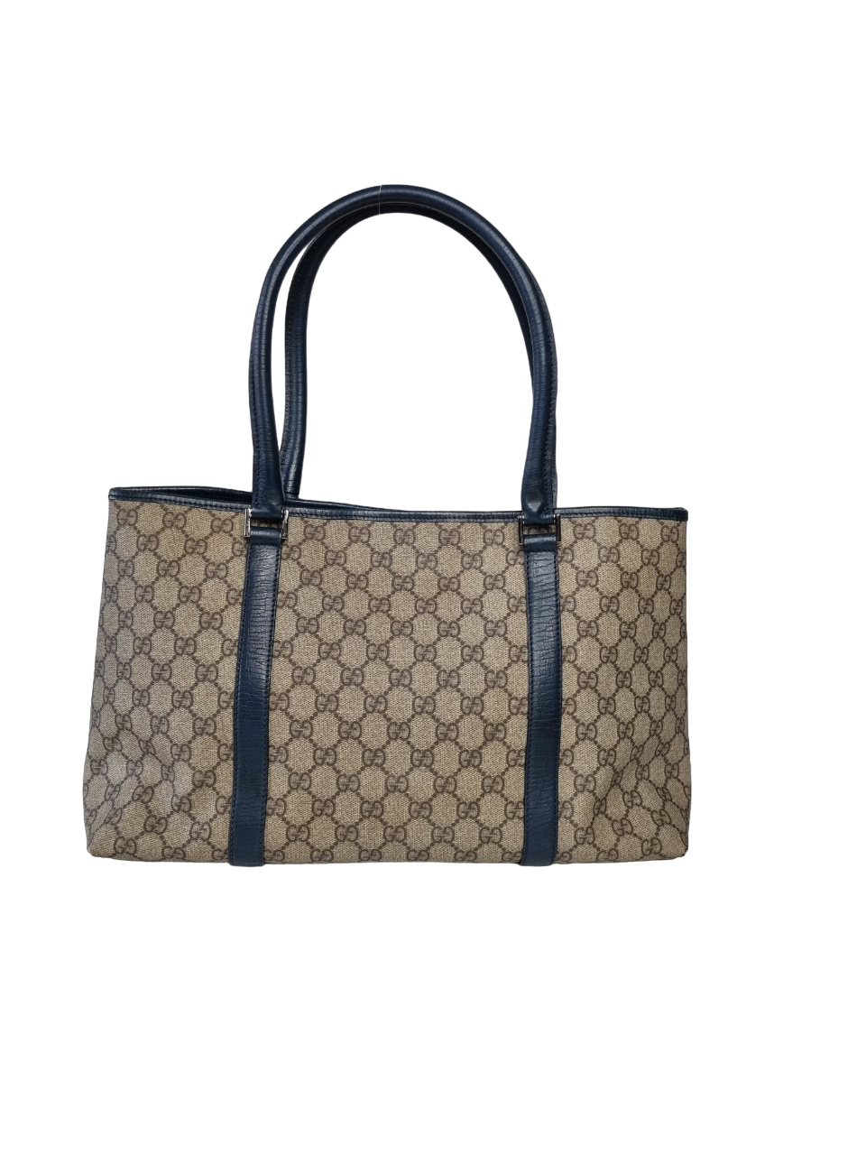 Gucci EC Supreme Tote Beige and Green/Blue leather straps