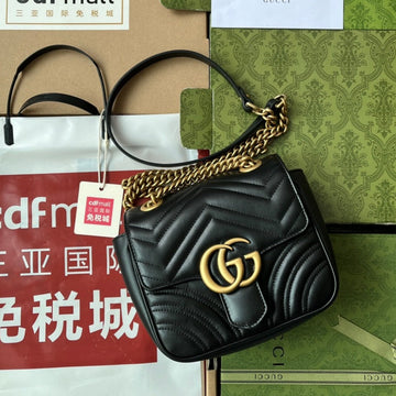 EC marmont mini 18cm black calfskin gold hardware