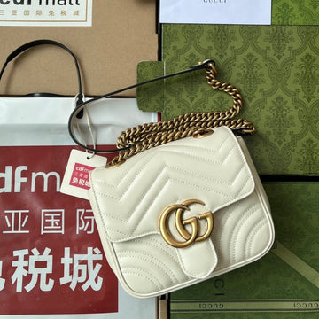 EC marmont mini 18cm white calfskin gold hardware