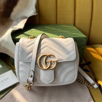 EC MARMONT MINI 18 HANDBAG IN WHITE CALFSKIN