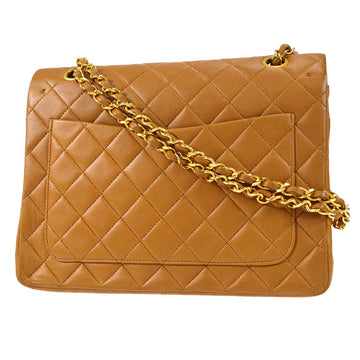 CHANEL 1989-1991 Tall Classic Double Flap Medium Camel Lambskin 27232