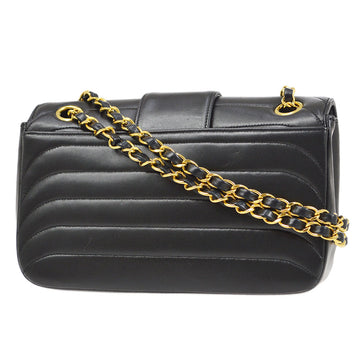 CHANEL 1991-1994 Horizontal Flap Small Black Lambskin 22856