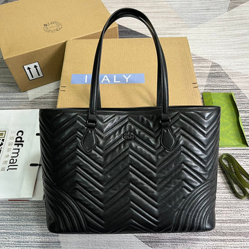 EC MARMONT LARGE 38 TOTE IN BLACK CALFSKIN