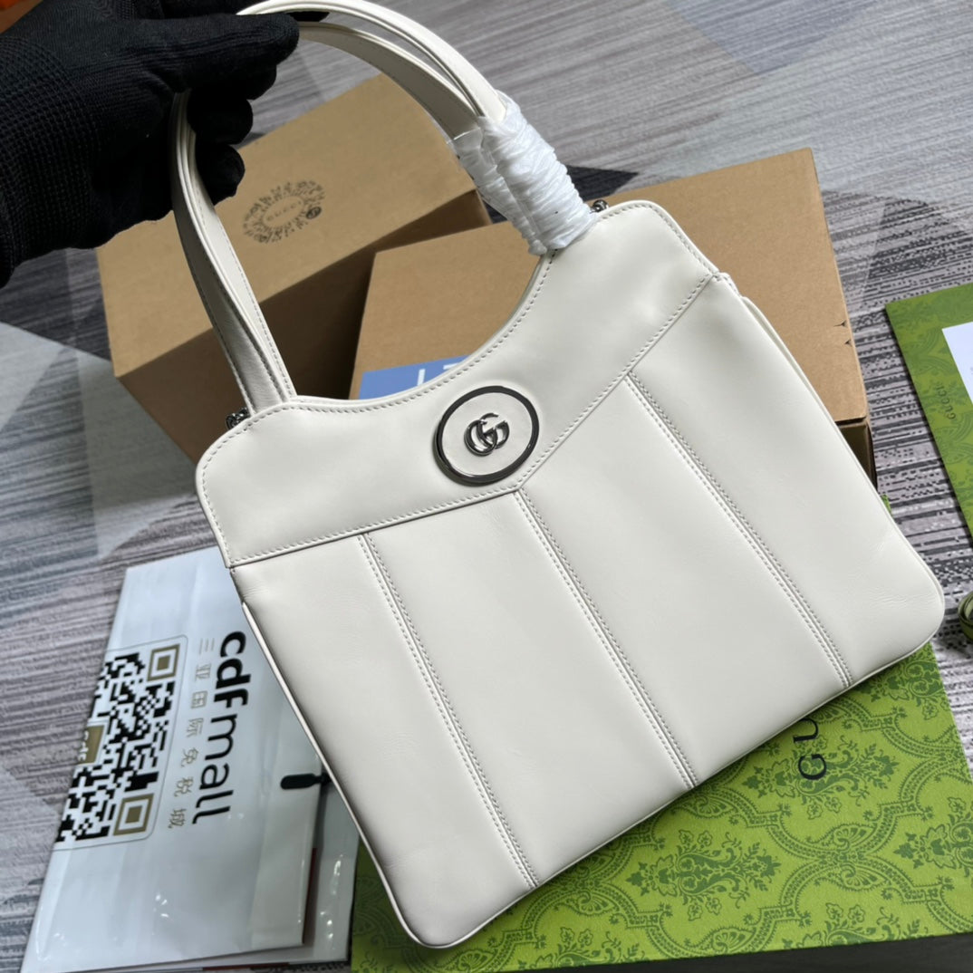 EC SMALL 28 TOTE BAG IN WHITE CALFSKIN