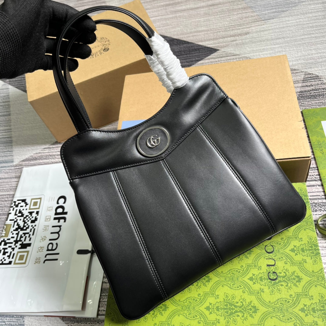 EC SMALL 28 TOTE BAG IN BLACK CALFSKIN