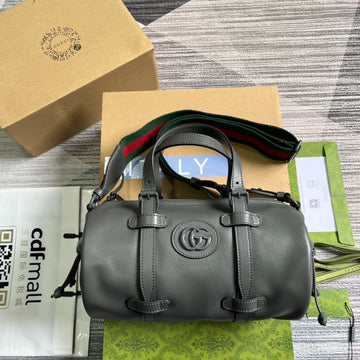 EC SMALL 28 DUFFLE BAG IN BLACK SOLF CALFSKIN
