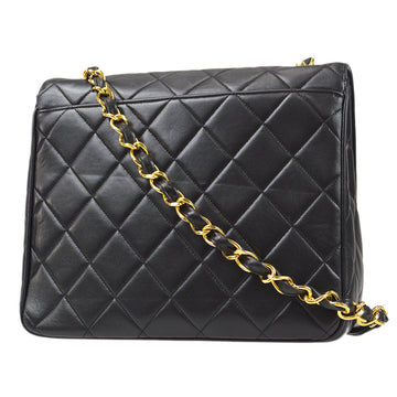CHANEL 1994-1996 Big CC Straight Flap Medium Black Lambskin 56976