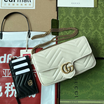 EC marmont 21cm white calfskin gold hardware