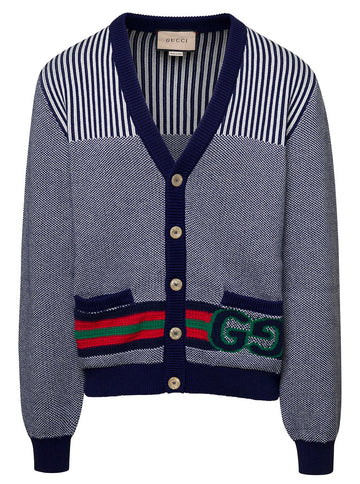 Gucci Men L/S Cardigan Fine Cotton/Wool