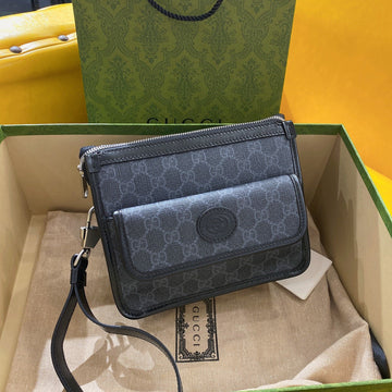 EC SMALL 21 CROSSBODY BAG WITH TAG IN BLACK CANVAS