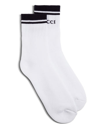 Gucci Men Gucci Man's Black And White Cotton Socks With Logo