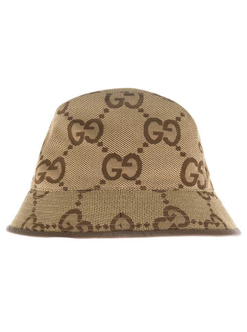 Gucci Men Beige Gg Fabric Buket Hat In Canvas Man