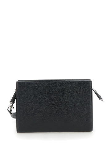 Gucci Men Super Mini Crossbody Bag With Logo Patch In Leather Man