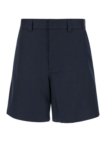 Gucci Men Blue Bermuda Shorts With Web Detail In Cotton Man