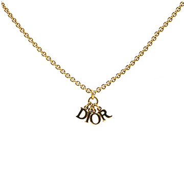 Dior Gold Logo Pendant Necklace Golden