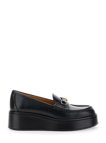 Gucci Women Black Loafers With Oversized Platform In Leather Woman