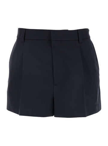 Gucci Men Grey Shorts With Tonal Logo Lettering Embroidery On The Front In Wool Man