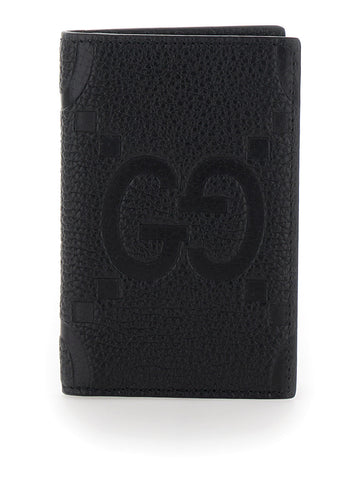 Gucci Men Black Card-Holder With Gg Jumbo In Leather Man