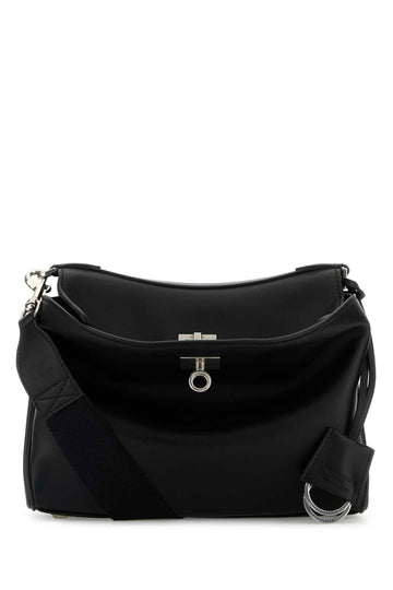 Balenciaga Men Black Leather Small Rodeo Messenger Crossbody Bag