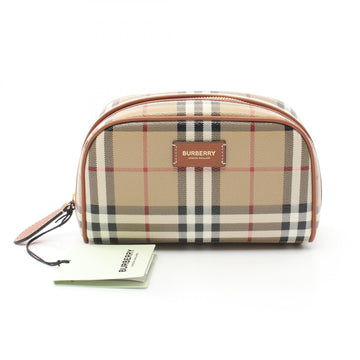 Burberry Check Travel PVC Coated Canvas Leather Pouch