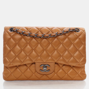 Brpnze Patent Leather Jumbo Classic Double Flap Shoulder Bag