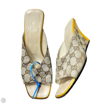 Shoes Luxury Designer By Gucci In Yellow, Size: 7.5