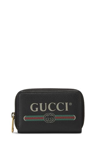 Gucci, Black Leather Logo Compact Wallet, Black