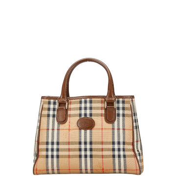 Burberry Nova Check Shadow Horse PVC Leather Tote Bag