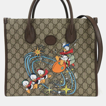 Beige GG Supreme Canvas Donald Duck Tote Bag