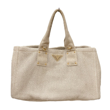 PRADA Tote Bag canvas beige 2WAY bag canvas Canapa Women Used