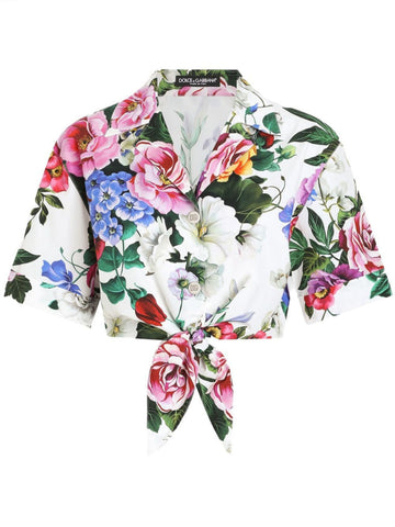 Dolce & Gabbana Women Flower Print Cropped Shirt